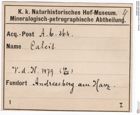 Etiketten zu Calcit (NHMW-MIN-Ab364)